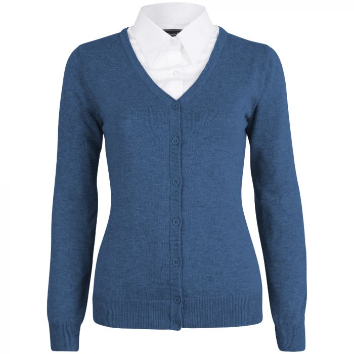 Tracker 3088 Lady Pima Cotton Cardigan, Blåmelert, 1 stk, STK-308825