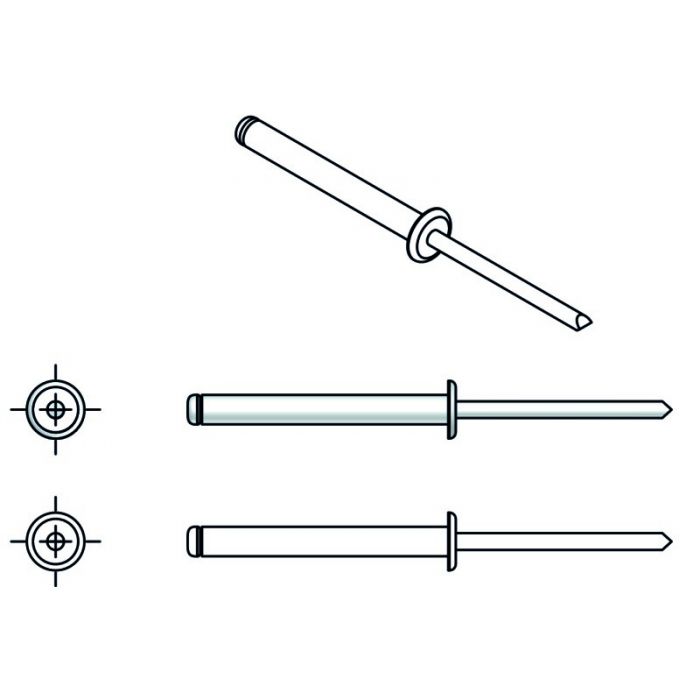 Arvid Nilsson BLIND NAGLE RH ÅPEN BL.NAGLE AL/ST 3,2X4 ( 0,5- 1,5), 1000 Stykker, SAN-7003205