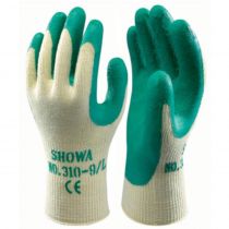 Showa 310 sømløse arbeidshansker i polyester/nylon, grønn/krem, 1 par, SSS-1157