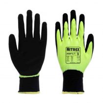 Nitrex 360FCT Hi-Viz termiske arbeidshansker med fast grep, svart/gul, 6 x 10 par, SUG-360FCT